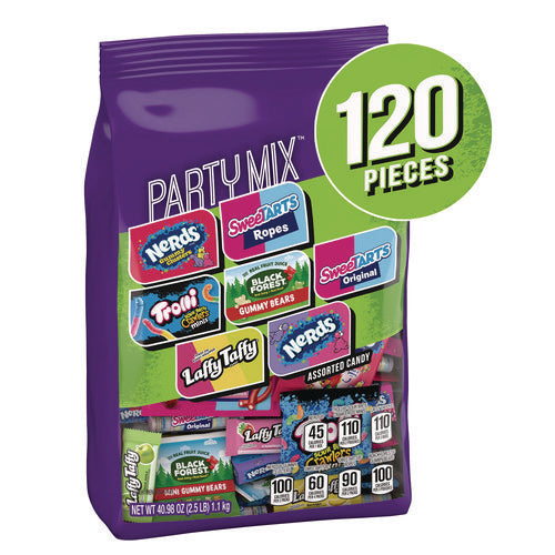 Party Mix Stand-up Bag, 120 Pieces, Assorted Flavors, 2.5 Lb Bag
