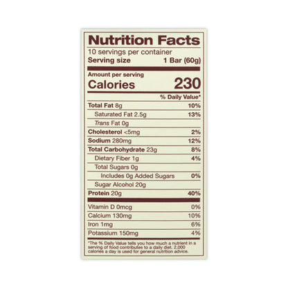 High Protein Bars, Creamy Peanut Butter, 2.1 Oz Bar, 10 Bars/carton