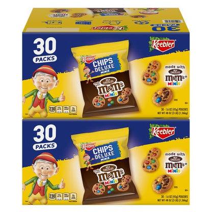 M And M Cookie Packs, Chocolate, 1.6 Oz Pouch, 30/box, 2 Boxes/carton