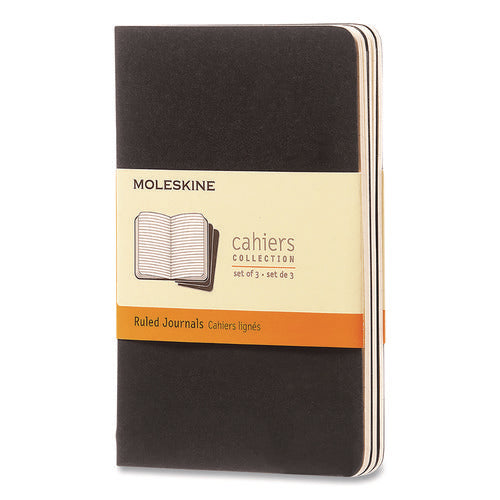 Cahier Journal, 1-subject, Narrow Rule, Black Cover, (64) 5.5 X 3.5 Sheets, 3/pack