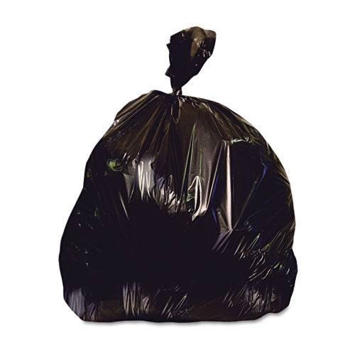 Reprocessed Resin Can Liners, 60 Gal, 1.5 Mil, 38" X 58", Black, Flat Pack, 100/carton