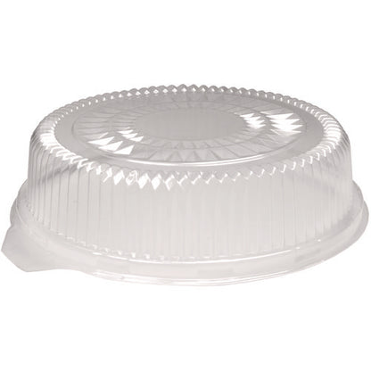 Plastic Dome Lids, Embossed, Fits 4012/4013, 12" Diameter, Clear, 25/carton