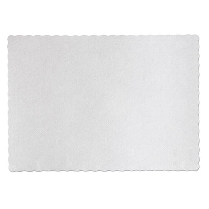 Knurl Embossed Scalloped Edge Placemats, 9.5 X 13.5, White, 1,000/carton