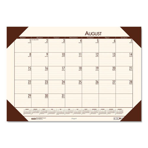 Ecotones Recycled Academic Desk Pad Calendar, 18.5 X 13, Cream Sheets, Brown Corners, 12-month (aug To July): 2025 To 2026
