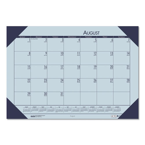 Ecotones Recycled Academic Desk Pad Calendar, 18.5 X 13, Orchid Sheets, Cordovan Corners, 12-month (aug To July): 2025-2026