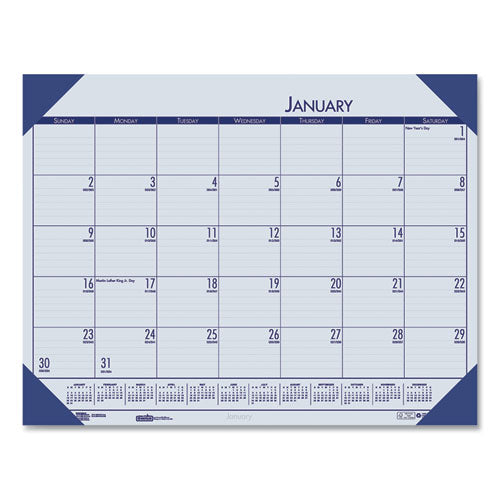 Ecotones Recycled Monthly Desk Pad Calendar, 22 X 17, Ocean Blue Sheets/corners, Black Binding, 12-month (jan-dec): 2026