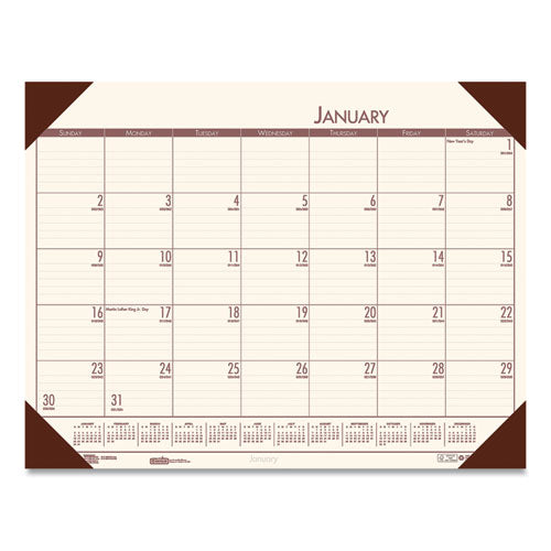 Ecotones Recycled Monthly Desk Pad Calendar, 22 X 17, Moonlight Cream Sheets, Brown Corners, 12-month (jan To Dec): 2026