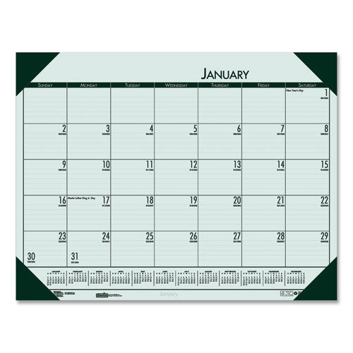 Ecotones Recycled Monthly Desk Pad Calendar, 22 X 17, Green-tint/woodland Green Sheets/corners, 12-month (jan To Dec): 2026