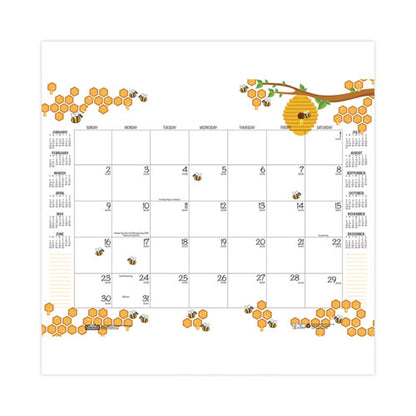 Academic Year Recycled Honeycomb Desk Pad Calendar, 22 X 17, White/multicolor Sheets, 12-month (aug To July): 2025 To 2026