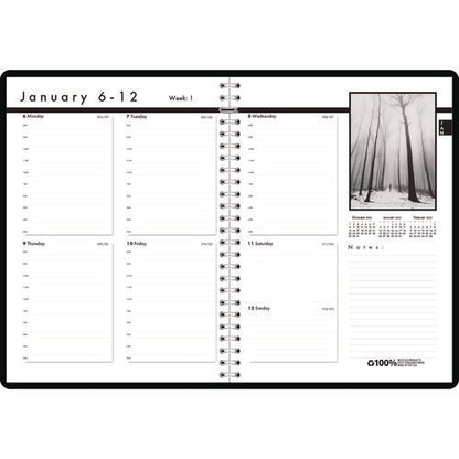 Black-on-white Photo Weekly Appointment Book, Landscape Photography, 11 X 8.5, Black Cover, 12-month (jan To Dec): 2026