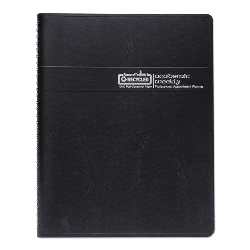 Academic Year Recycled Professional Weekly Planner, 11 X 8.5, Black Wirebound Soft Cover, 12-month (aug To July): 2025-2026