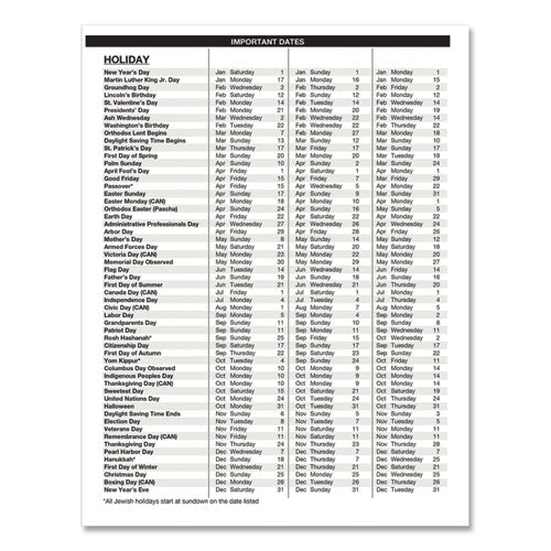 Academic Year Recycled Professional Weekly Planner, 11 X 8.5, Black Wirebound Soft Cover, 12-month (aug To July): 2025-2026