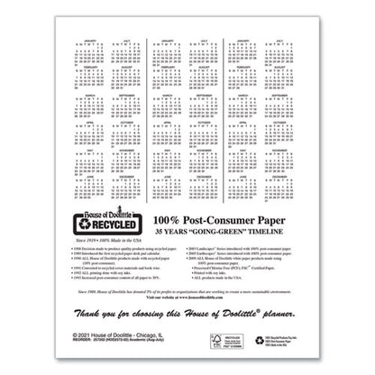 Academic Year Recycled Professional Weekly Planner, 11 X 8.5, Black Wirebound Soft Cover, 12-month (aug To July): 2025-2026