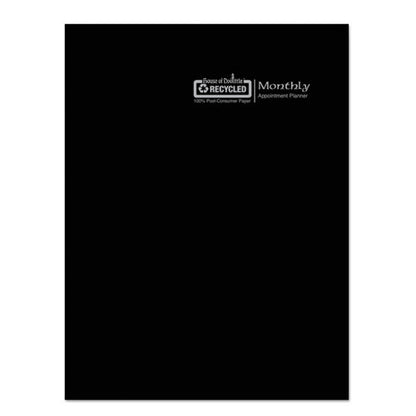 Recycled Ruled 14-month Planner With Leatherette Cover, 11 X 8.5, Black Cover, 14-month: Dec 2025 To Jan 2027