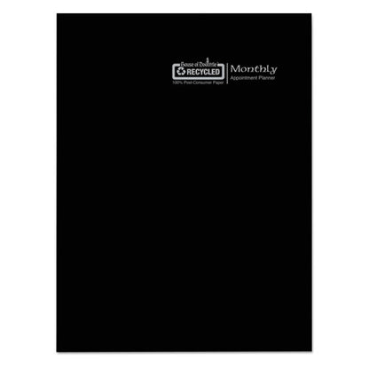 Recycled Ruled 14-month Planner With Leatherette Cover, 10 X 7, Black Cover, 14-month: Dec 2025 To Jan 2027