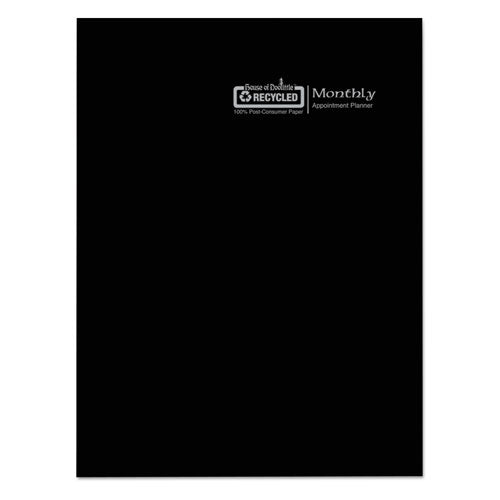 Recycled Ruled 14-month Planner With Leatherette Cover, 10 X 7, Black Cover, 14-month: Dec 2025 To Jan 2027