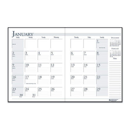 Recycled Ruled 14-month Planner With Leatherette Cover, 10 X 7, Black Cover, 14-month: Dec 2025 To Jan 2027
