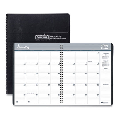 24-month Recycled Ruled Monthly Planner, 11 X 8.5, Black Cover, 24-month: Jan 2026 To Dec 2027