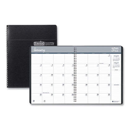 14-month Recycled Ruled Monthly Planner, 11 X 8.5, Black Cover, 14-month: Dec 2025 To Jan 2027