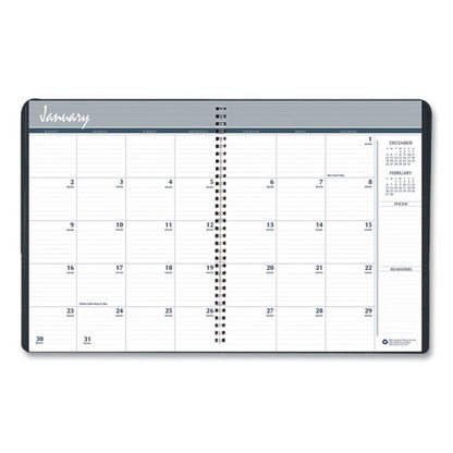 14-month Recycled Ruled Monthly Planner, 11 X 8.5, Black Cover, 14-month: Dec 2025 To Jan 2027