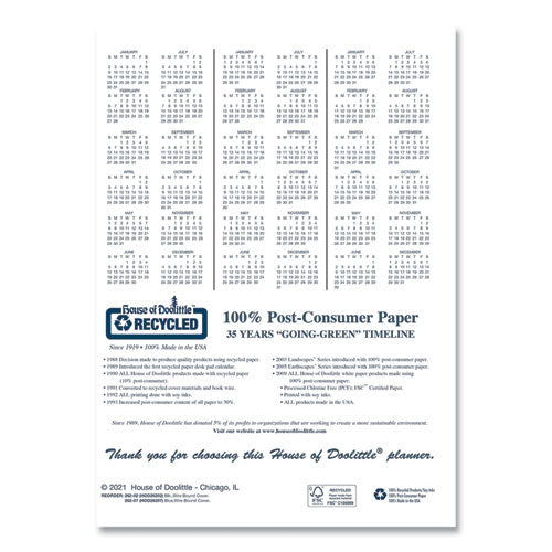 14-month Recycled Ruled Monthly Planner, 11 X 8.5, Blue Cover, 14-month: Dec 2025 To Jan 2027