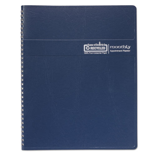 14-month Recycled Ruled Monthly Planner, 11 X 8.5, Blue Cover, 14-month: Dec 2025 To Jan 2027