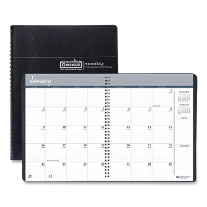 Recycled Monthly 5-year/62-month Planner, 11 X 8.5, Black Cover, 62-month: Dec 2025 To Jan 2031