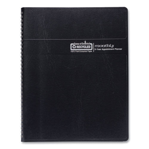 Recycled Monthly 5-year/62-month Planner, 11 X 8.5, Black Cover, 62-month: Dec 2025 To Jan 2031