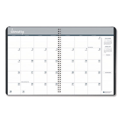 14-month Recycled Ruled Monthly Planner, 8.75 X 6.78, Black Cover, 14-month: Dec 2025 To Jan 2027