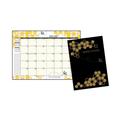 Recycled Honeycomb Monthly Planner, Honeycomb Artwork, 11 X 7, Black/gold Cover, 12-month (jan To Dec): 2026