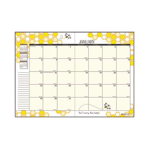Recycled Honeycomb Monthly Planner, Honeycomb Artwork, 11 X 7, Black/gold Cover, 12-month (jan To Dec): 2026