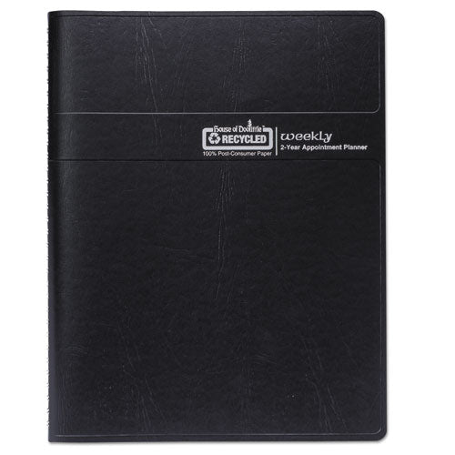 Recycled Professional Weekly Planner, 15-minute Appts, 11 X 8.5, Black Wirebound Soft Cover, 24-month: Jan 2026 To Dec 2027