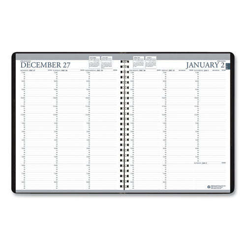 Recycled Professional Weekly Planner, 15-minute Appts, 11 X 8.5, Black Wirebound Soft Cover, 12-month (jan To Dec): 2026