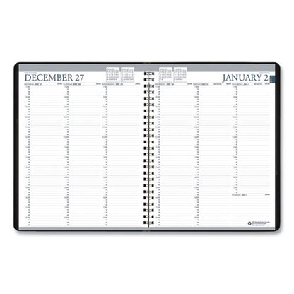 Recycled Professional Weekly Planner, 15-minute Appts, 11 X 8.5, Black Wirebound Soft Cover, 12-month (jan To Dec): 2026