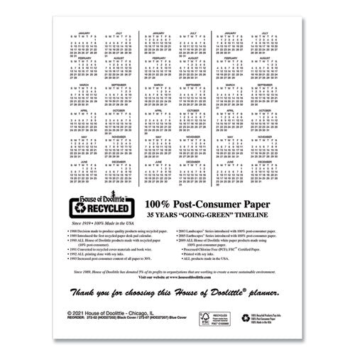 Recycled Professional Weekly Planner, 15-minute Appts, 11 X 8.5, Black Wirebound Soft Cover, 12-month (jan To Dec): 2026