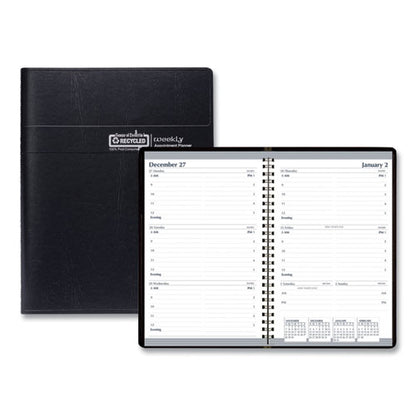 Recycled Weekly Appointment Book, 8 X 5, Black Cover, 12-month (jan To Dec): 2026
