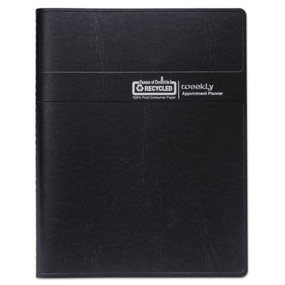 Recycled Weekly Appointment Book, 8 X 5, Black Cover, 12-month (jan To Dec): 2026