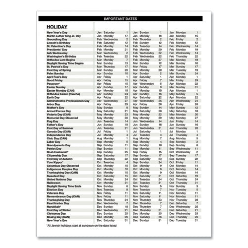 Eight-person Group Practice Daily Appointment Book, 11 X 8.5, Black Cover, 12-month (jan To Dec): 2026