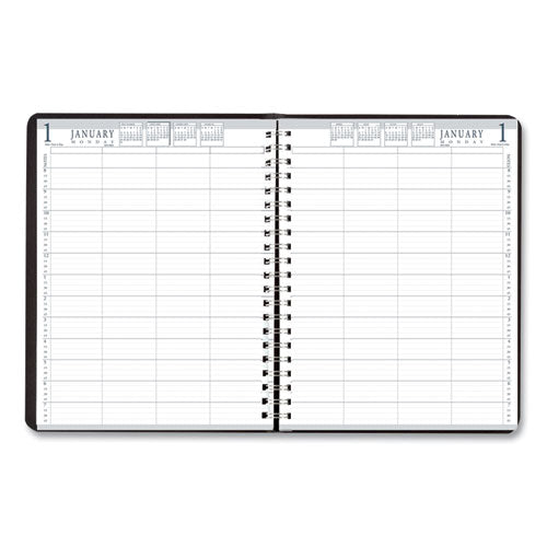 Eight-person Group Practice Daily Appointment Book, 11 X 8.5, Black Cover, 12-month (jan To Dec): 2026