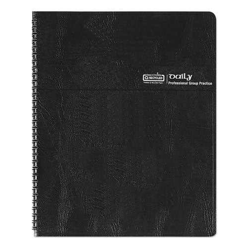Four-person Group Practice Daily Appointment Book, 11 X 8.5, Black Cover, 12-month (jan To Dec): 2026