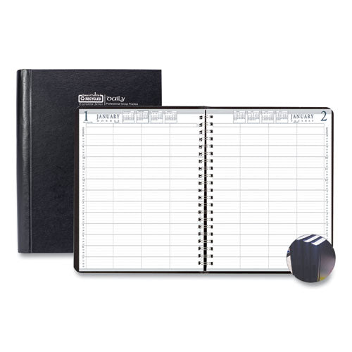 Executive Series Four-person Group Practice Daily Appointment Book, 11 X 8.5, Black Hard Cover, 12-month (jan To Dec): 2026
