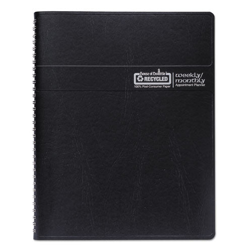 Recycled Wirebound Weekly/monthly Planner, 11 X 8.5, Black Cover, 12-month (jan To Dec): 2026