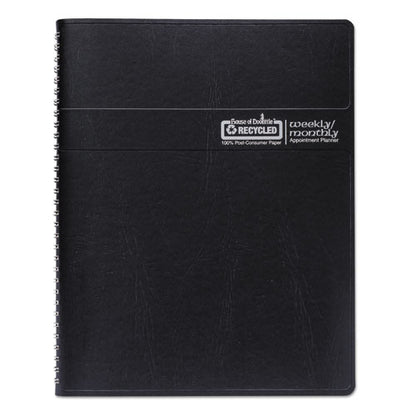 Recycled Wirebound Weekly/monthly Planner, 11 X 8.5, Black Cover, 12-month (jan To Dec): 2026