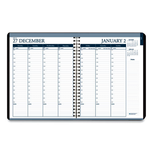 Recycled Wirebound Weekly/monthly Planner, 11 X 8.5, Black Cover, 12-month (jan To Dec): 2026