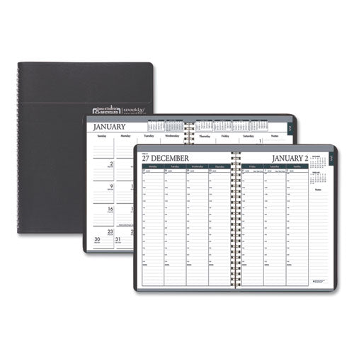 Recycled Monthly Weekly 7 Day Planner, 8.75 X 6.88, Black Cover, 12-month (jan To Dec): 2026