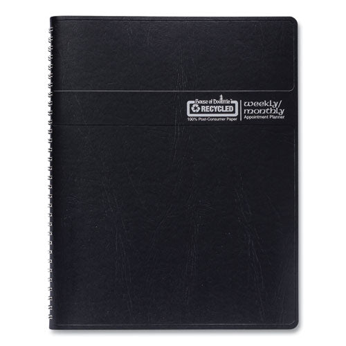 Recycled Monthly Weekly 7 Day Planner, 8.75 X 6.88, Black Cover, 12-month (jan To Dec): 2026