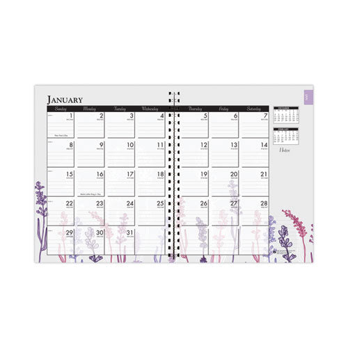 Recycled Wildflower Weekly/monthly Planner, Wildflower Artwork, 11 X 8.5, Gray/white/purple Cover, 12-month (jan-dec): 2026