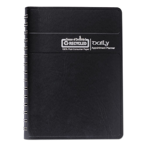Memo Size Daily Appointment Book With 15-minute Schedule, 8 X 5, Black Cover, 12-month (jan To Dec): 2026