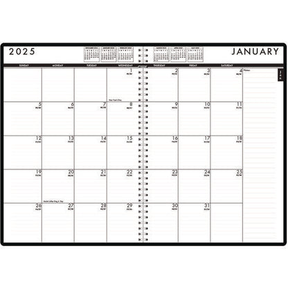 24/7 Recycled Daily Appointment Book/monthly Planner, 10 X 7, Black Cover, 12-month (jan To Dec): 2026