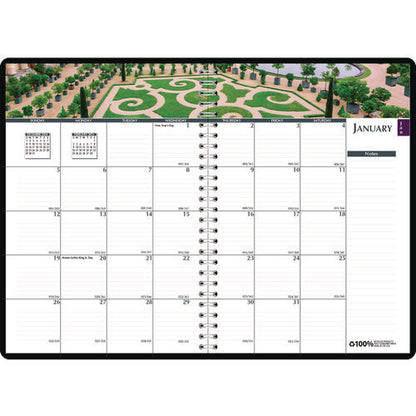 Earthscapes Recycled Weekly/monthly Planner, Gardens Of The World Photography, 10 X 7, Black Cover, 12-month (jan-dec): 2026